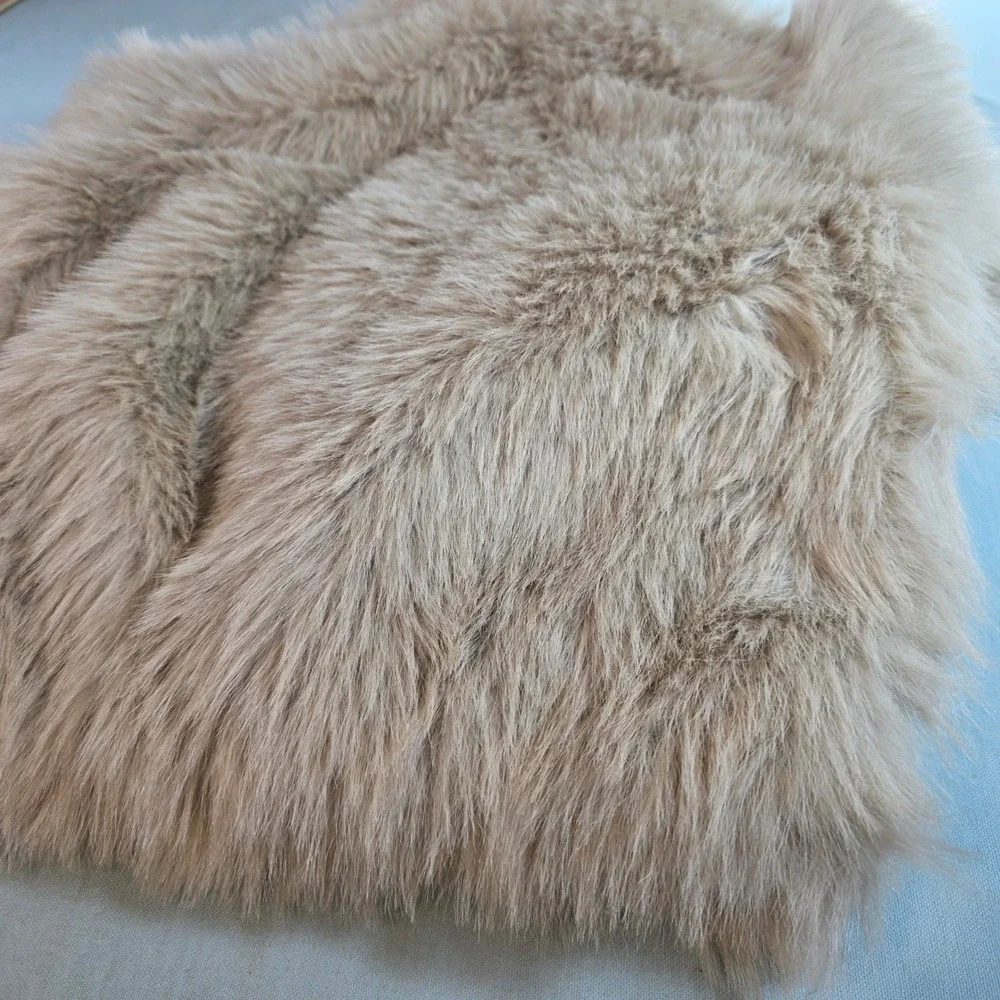 Abercrombie Kids Tan Faux Fur Jacket Size 11/12 Beige Plush Coat